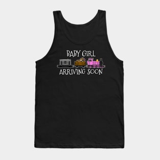 Pregnancy Announcement Steam Train, Baby Girl Arriving Soon Tank Top